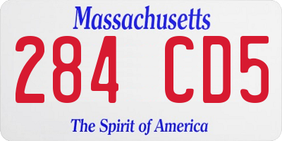 MA license plate 284CD5