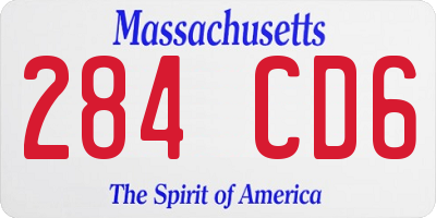 MA license plate 284CD6