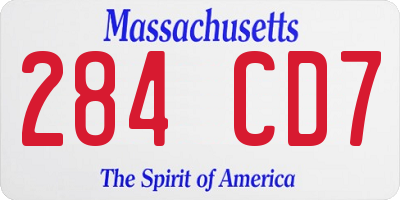 MA license plate 284CD7