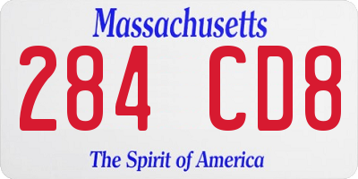 MA license plate 284CD8