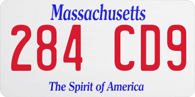 MA license plate 284CD9