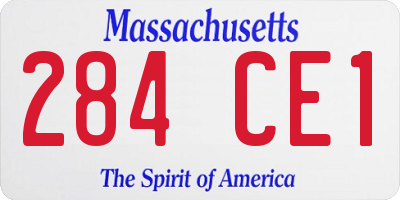 MA license plate 284CE1