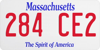 MA license plate 284CE2