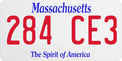 MA license plate 284CE3