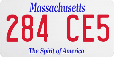 MA license plate 284CE5