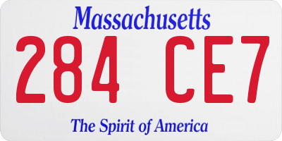 MA license plate 284CE7