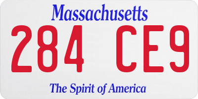 MA license plate 284CE9