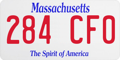MA license plate 284CF0
