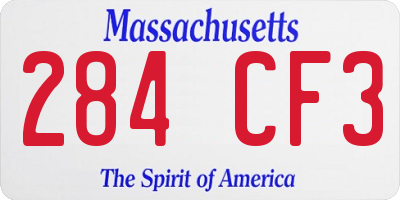 MA license plate 284CF3