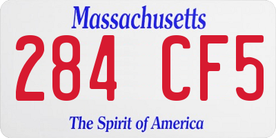 MA license plate 284CF5