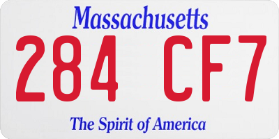 MA license plate 284CF7
