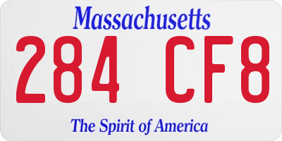 MA license plate 284CF8