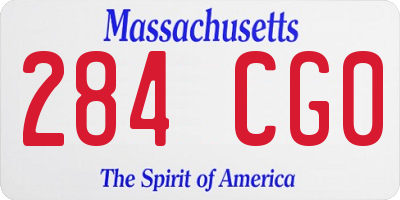 MA license plate 284CG0