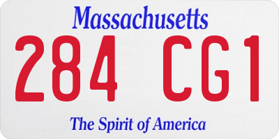 MA license plate 284CG1