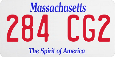 MA license plate 284CG2