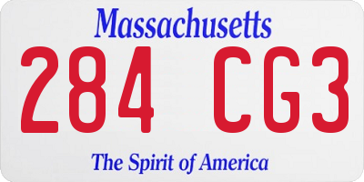 MA license plate 284CG3