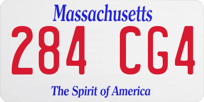 MA license plate 284CG4