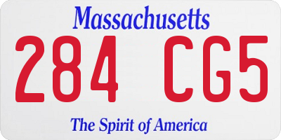 MA license plate 284CG5