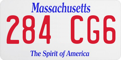 MA license plate 284CG6