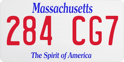 MA license plate 284CG7