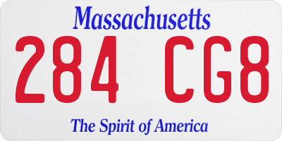 MA license plate 284CG8