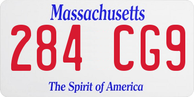 MA license plate 284CG9