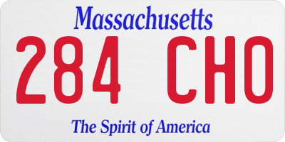 MA license plate 284CH0