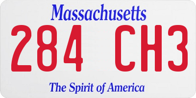 MA license plate 284CH3
