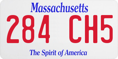 MA license plate 284CH5