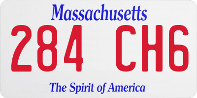 MA license plate 284CH6