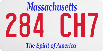 MA license plate 284CH7