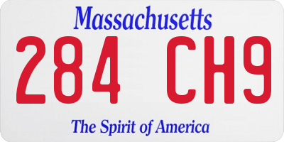 MA license plate 284CH9