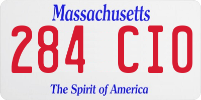 MA license plate 284CI0