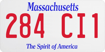 MA license plate 284CI1