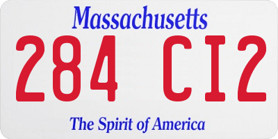 MA license plate 284CI2