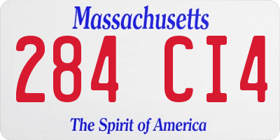 MA license plate 284CI4