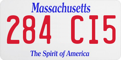 MA license plate 284CI5