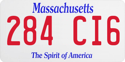 MA license plate 284CI6