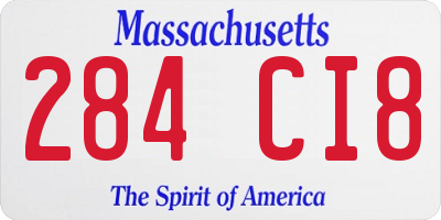 MA license plate 284CI8