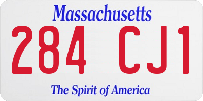 MA license plate 284CJ1
