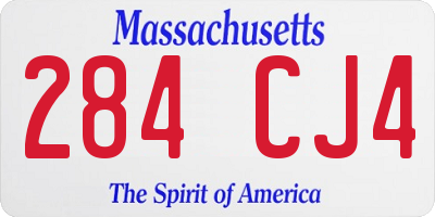 MA license plate 284CJ4