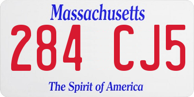 MA license plate 284CJ5
