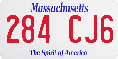 MA license plate 284CJ6