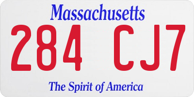 MA license plate 284CJ7