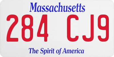 MA license plate 284CJ9