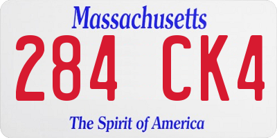 MA license plate 284CK4