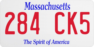 MA license plate 284CK5