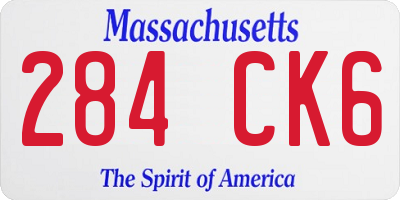 MA license plate 284CK6