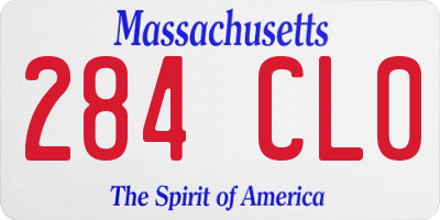 MA license plate 284CL0