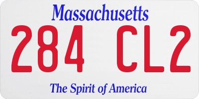 MA license plate 284CL2